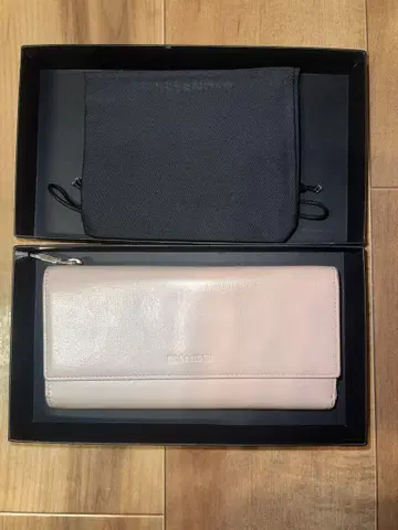 Jil Sander 핑크 가죽 장지갑 수납 봉투 포함