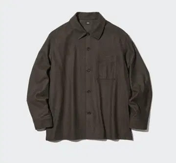 [ UNIQLO ] 브러쉬드 트윌 오버 셔츠 브라운 XL