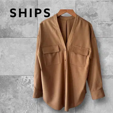 SHIPS 고급 카멜 블라우스/깔끔한 오피스 캐주얼/가을 겨울 코디