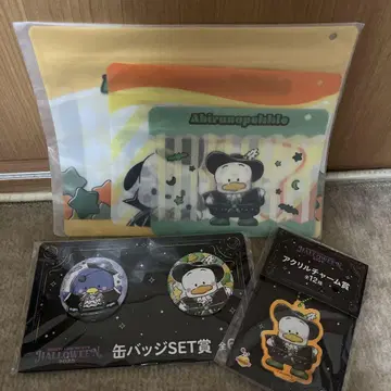 산리오 할로윈 해피 복권 캔 배지, 아크릴 참, 지퍼 백