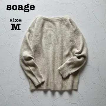 새상품급 soage 소아쥬 폭스 울 실크 보트넥 니트