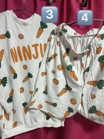 푸뉴즈 당근 맨투맨 팬츠 세트 트레이닝복 하프 팬츠 남성도 OK!