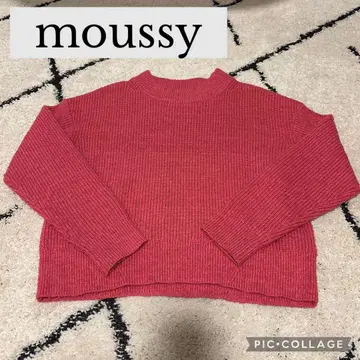 MOUSSY 리브 핑크 스웨터