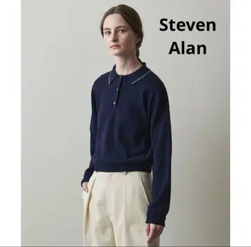 스티븐 앨런 Steven Alan 코튼 캐시미어 니트 네이비