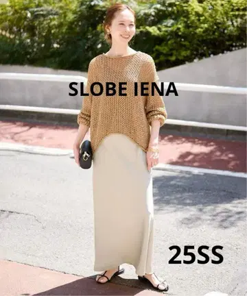 SLOBE IENA 새틴 바이어스 스커트 베이지 36