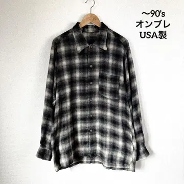 80~90s 옴브레 셔츠 옴브레 체크 셔츠 미국제