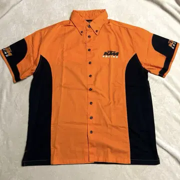 KTM 반팔 워크 셔츠 레이싱 셔츠 오렌지/블랙