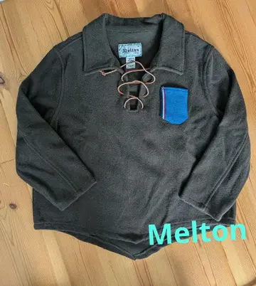 80s Melton USA제 울 풀오버 레이스업