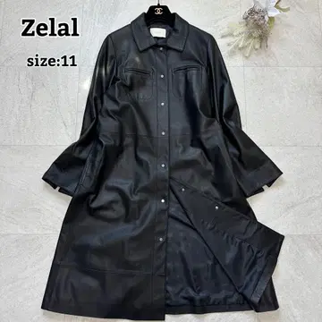 새상품급 램 가죽 [ Zelal ] 롱 가죽 코트 A라인 스냅 버튼