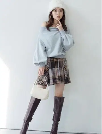 스나이델 로빙 체크 미니 스커트