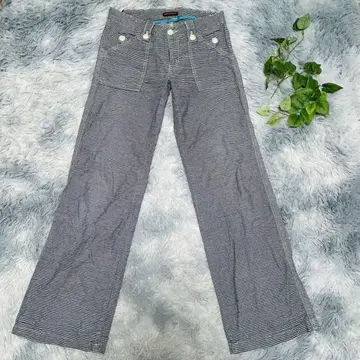 et ET BOITE 에보와트 (M) 보더 무늬 와이드 팬츠 캐주얼