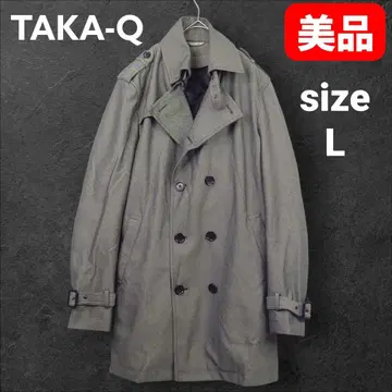 TAKA-Q 슬림핏 트렌치코트 L 그레이 계열 발수 고급스러운 성인