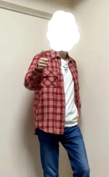 가면라이더 쿠우카 고다이 유스케풍 코스프레용 체크 플란넬 셔츠 긴팔
