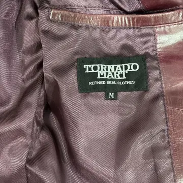 TORNADO MART 버건디 가죽 자켓 M
