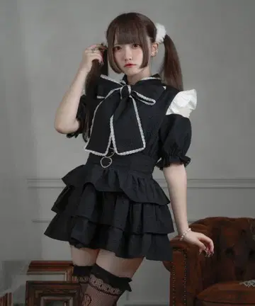 Pal elfy 부클 자카드 티어드 원피스 팔엘피