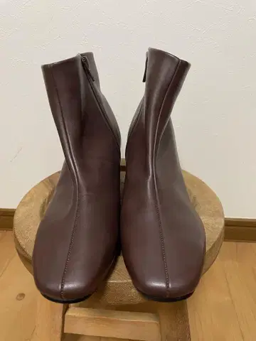 숏부츠 브라운 인조 가죽 L 24cm 새상품 부티