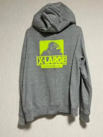 X-LARGE 그레이 후드티 후드 부착