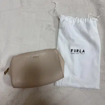 FURLA 훌라 파우치 가죽 파우치 베이지 미사용 새상품