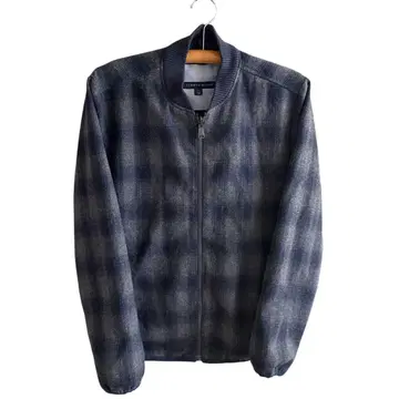 타미 네이비 계열 체크 집업 점퍼