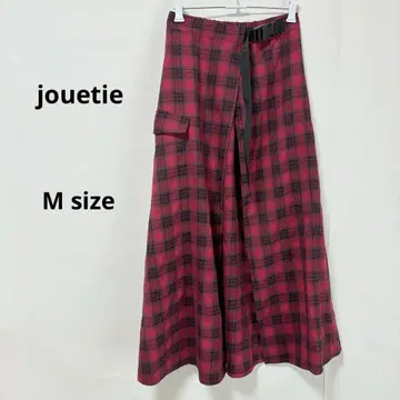 쥬에티 jouetie 레이어드 랩스커트 M 체크 무늬 레드