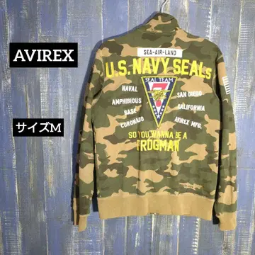 AVIREX 풀 집업 맨투맨 자켓 카모플라쥬 카모플라주 사이즈 M