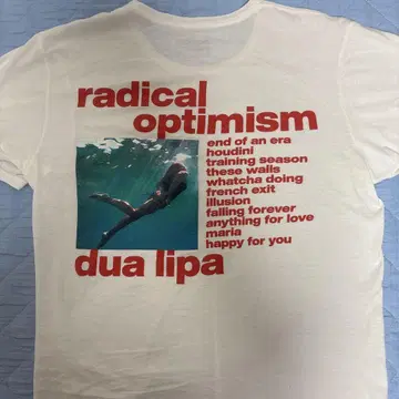Dua Lipa radical optimism 티셔츠