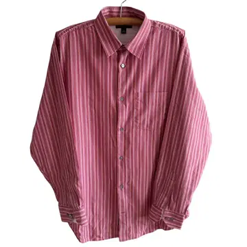 BANANA REPUBLIC 빨흰 스트라이프 긴팔 셔츠 XL