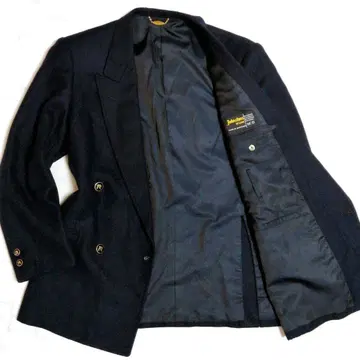 빈티지 테일러드 자켓 네이비 더블 퓨어 캐시미어 네이비 L