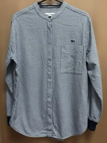 LACOSTE 라코스테 밴드 카라 체크 셔츠