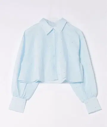 STYLE BOOK 브로드 큐빅 장식 카라 블라우스