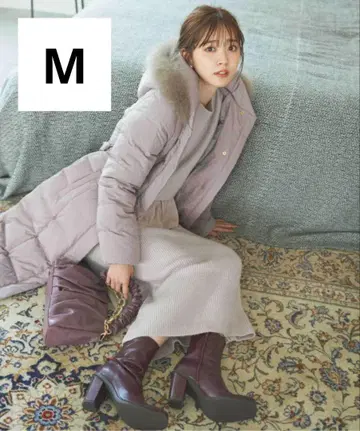 퍼 장식 롱 다운 PROPORTION BODY DRESSING M