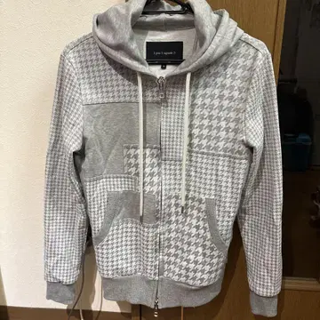 1 piu 1 uguale 3 하운드 투스 패턴 후드티