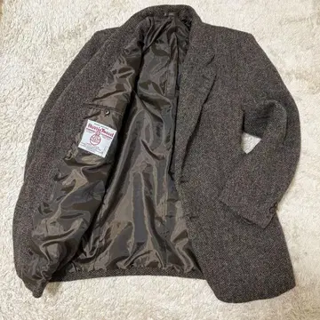 F.CONCEPT 해리스 트위드 테일러드 자켓 싸개 버튼 90s