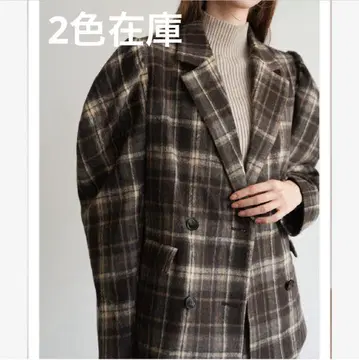 Acka. 체크 더블 브레스티드 재킷