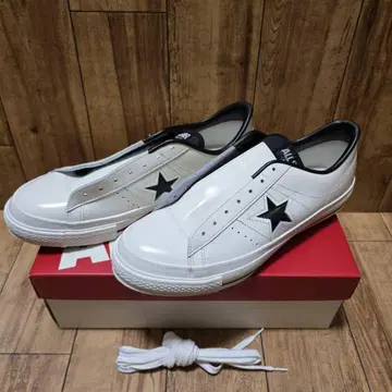 미사용 새상품 CONVERSE 와스타 J 화이트 x 블랙 가죽
