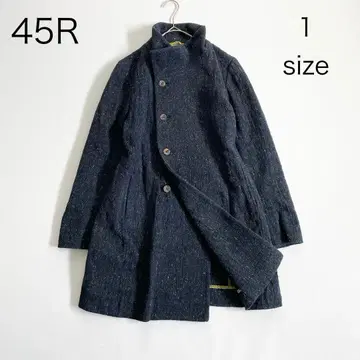 4781 [새상품급] 45R 브리티시 트위드 롱 코트 S 네이비