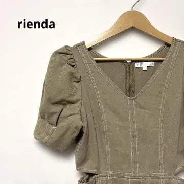 rienda 오픈 웨이스트 컬러 데님 원피스