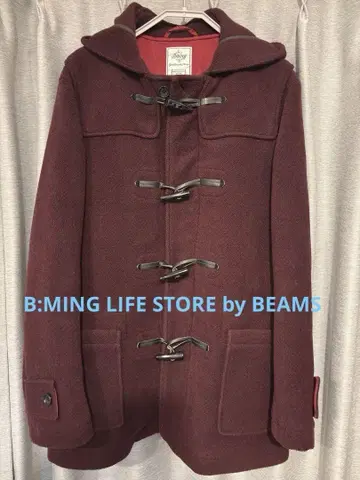 B:MING BEAMS 버건디 더플 코트