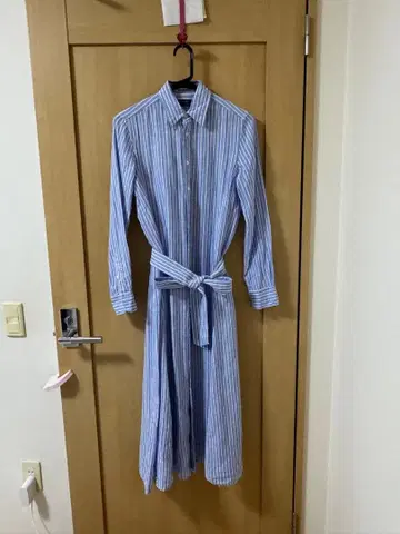 폴로 랄프로렌 파랑과 하양 스트라이프 셔츠 원피스