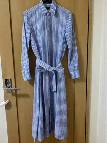 폴로 랄프로렌 파랑과 하양 스트라이프 셔츠 원피스