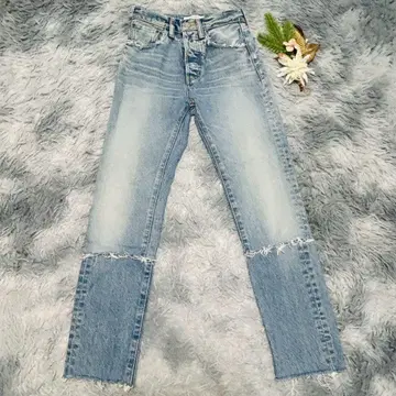 MOUSSY 마우지 스키니 데님 팬츠 데미지 캐주얼 슬림 파랑