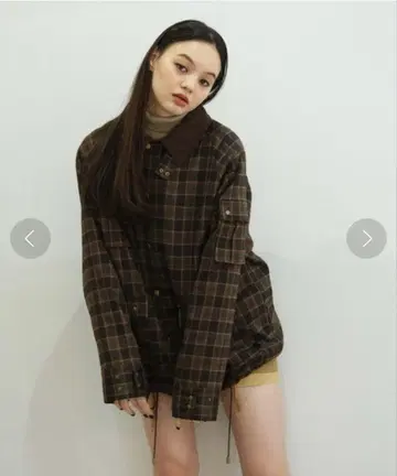 TINA: JOJUN 체크 무늬 헌팅 자켓