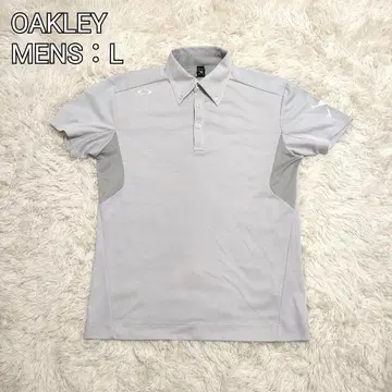 OAKLEY 남성용 그레이 피케 셔츠 L 로고