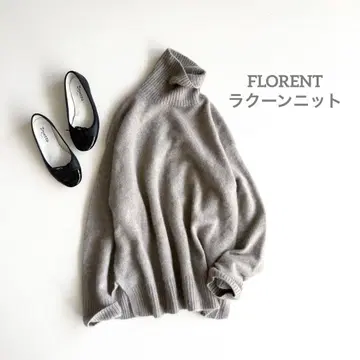 플로렌트 FLORENT 라쿤 터틀넥 니트 베이지