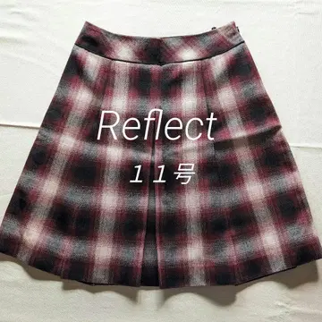 Reflect 체크 무늬 스커트 무릎 기장