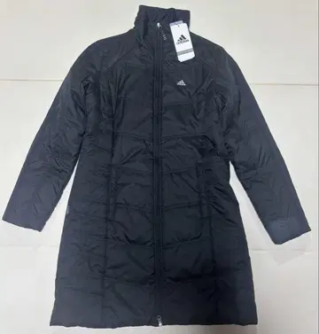 adidas 블랙 L 여성용 롱 다운 자켓 충전솜