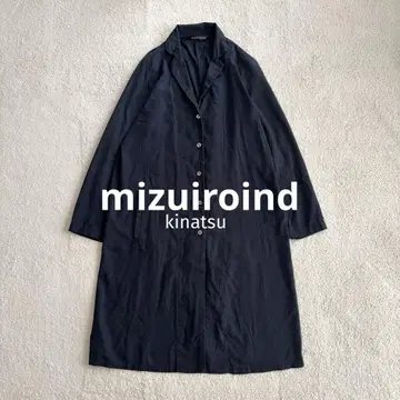 mizuiroind 코튼 긴팔 셔츠 원피스 롱 기장 네이비