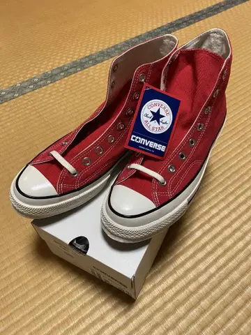 CONVERSE 빨간색 하이컷 스니커즈 택 포함