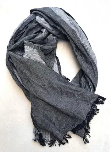 이탈리아제 DKNY 다나카란 스트라이프 블랙과 그레이 스톨 남성용