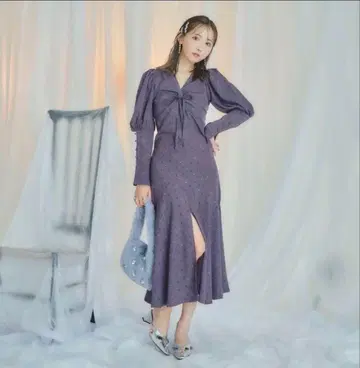 Crayme, Twist Long Cuff Dress Purple